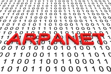 ARPANET in the form of binary code, 3D illustration