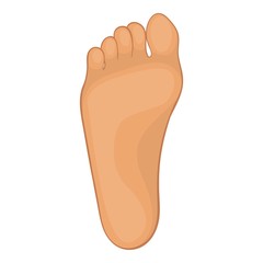 Sticker - Foot icon. Cartoon illustration of foot vector icon for web design