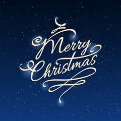 Wall Mural - merry christmas background with stars and shining elements. vector illustration