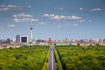 Fototapete - Berlin skyline with Tiergarten park in summer, Germany