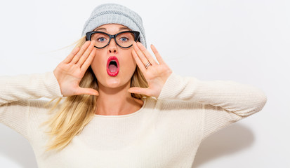 Sticker - Young woman shouting