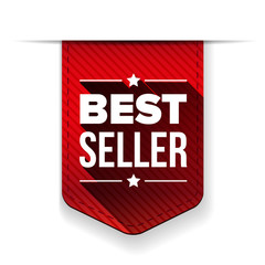 Wall Mural - Best Seller red ribbon vector