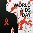 World AIDS day - 1 December. AIDS red ribbon. Vector card