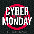 © sunnyfrog - Cyber Monday sale banner on black patterned background, vector