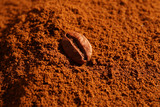 Fototapeta Desenie - Coffee powder with bean, close up