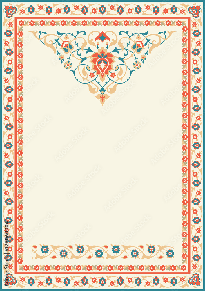 Ornamental frame in arabic style Stock Vector | Adobe Stock