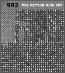 Set of 992 various icons symbols and design elements