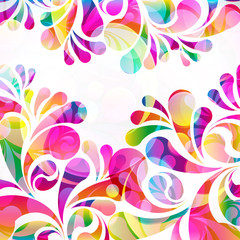 Aufkleber - Abstract colorful paisley arc-drop pattern on a white background