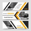© Yochanan - Set of yellow horizontal business banner templates. Vector corporate identity website design, modern technology background layout