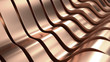 Rose Gold Wave Metal Abstract Background 3D Rendering