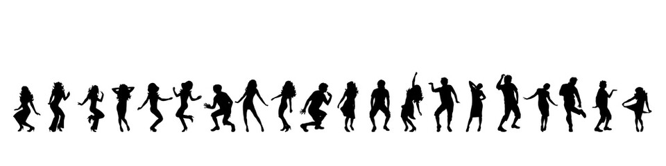 Sticker - Vector silhouette of people