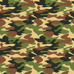 Wall Mural - Camouflage pattern background seamless vector