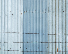 Corrugated Blue Zinc Iron And Spire Background