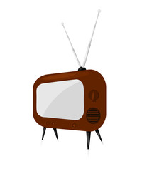 Wall Mural - Vector illustration of a vintage TV. Retro television in Cartoon