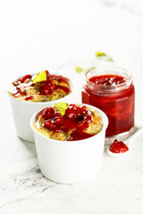 Poster - Bread pudding with strawberry jam