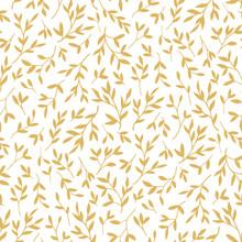 Golden Leaves Seamless Pattern