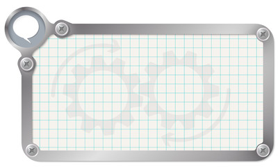 Wall Mural - Metal frame for your text with graph paper and speech bubble