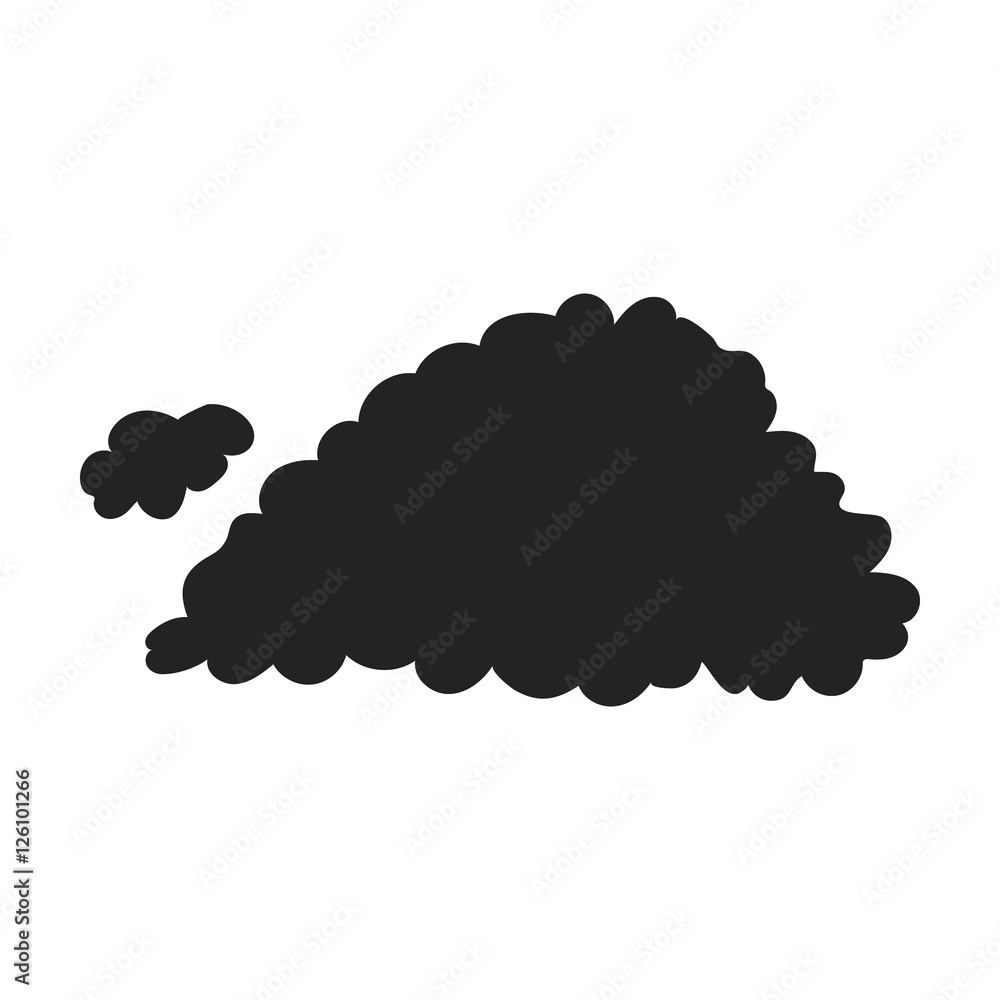 Cloud icon in black style isolated on white background. Weather symbol ...