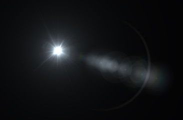 Wall Mural - lens flare effect in space 3d render