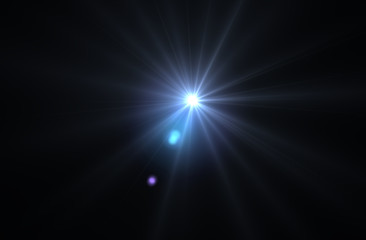 Wall Mural - lens flare effect in space 3d render