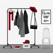 © alinabel - Vector illustration with coat rack.