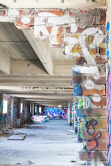 Wall Mural - Old abandoned factory hall