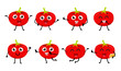 set of funny tomato vegetable character cartoon 
