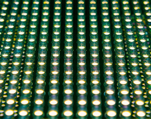 Wall Mural - Selective focus at low position of led diode panel in retro style