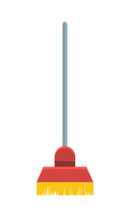 Wall Mural - Broom Isolated on White Background. Cleaning Tool.