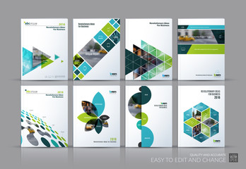 Business vector set. Brochure template layout, cover design annu