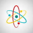 Colored atom icon. Vector illustration.
