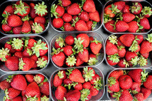 Fresh Strawberries In The Local Market