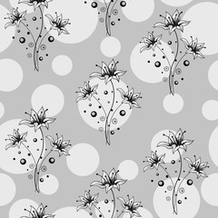 Wall Mural - Beautiful seamless pattern with flowers