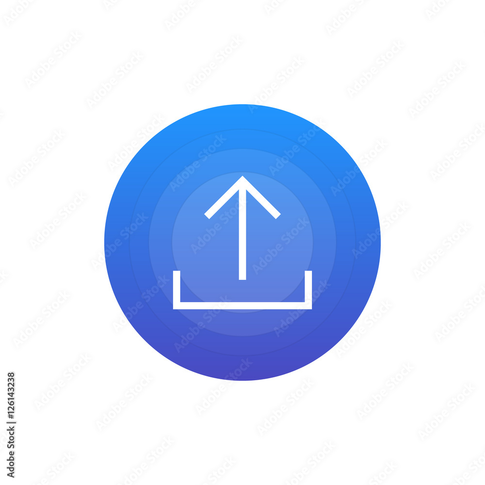 Upload icon vector, clip art. Also useful as logo, circle app icon, web ...