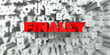 FINALLY -  Red text on typography background - 3D rendered royalty free stock image. This image can be used for an online website banner ad or a print postcard.