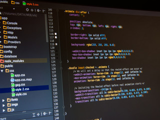 css3 code on dark background