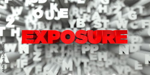 Fotografie, Obraz EXPOSURE - Red text on typography background - 3D rendered royalty free stock image