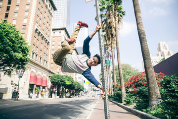 Man doing parkour