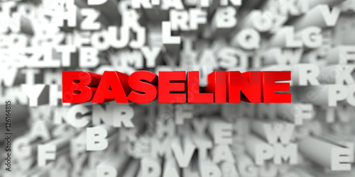 Baseline Red Text On Typography Background 3d Rendered Royalty