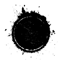 Wall Mural - Black blot splatter circle