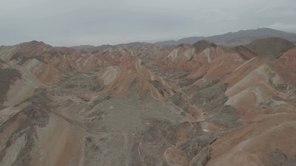 Wall Mural - drone video of danxia national park in gansu china