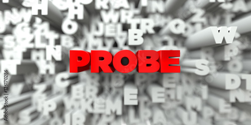 Fotografie, Obraz PROBE - Red text on typography background - 3D rendered royalty free stock image