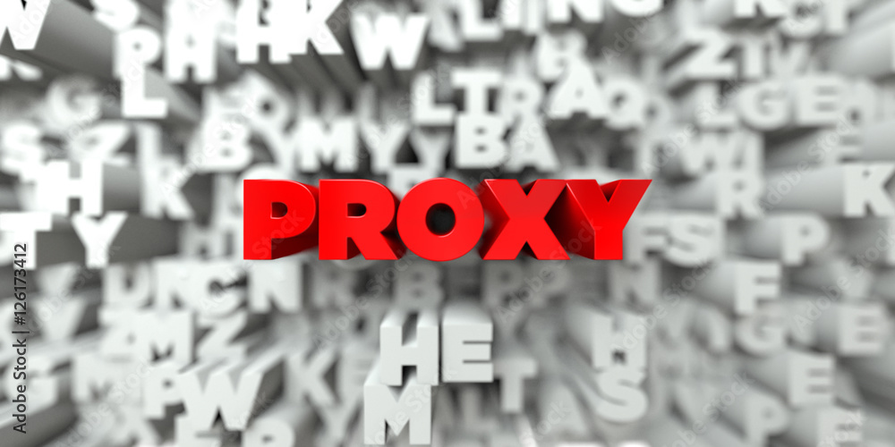 PROXY - Red text on typography background - 3D rendered royalty free ...