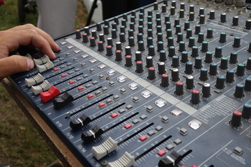 Controls of audio mixing console