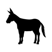 Donkey Silhouette Isolated Icon Vector Illustration Design