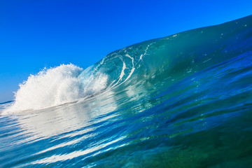 Wall Mural - beautiful ocean background huge shorebreak wave for surfing big