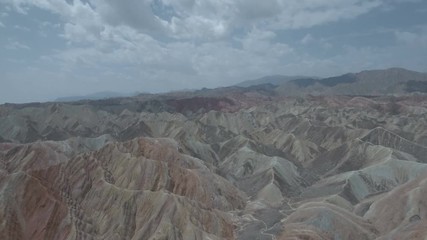 Wall Mural - drone video of danxia national park in gansu china