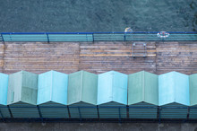 Bird's Eye View Of Cabins On A Pier By The Mediterranean Sea