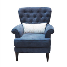 Blue Chair With Pillow Isolated