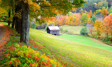 Farm Landscape In Rural Vermont